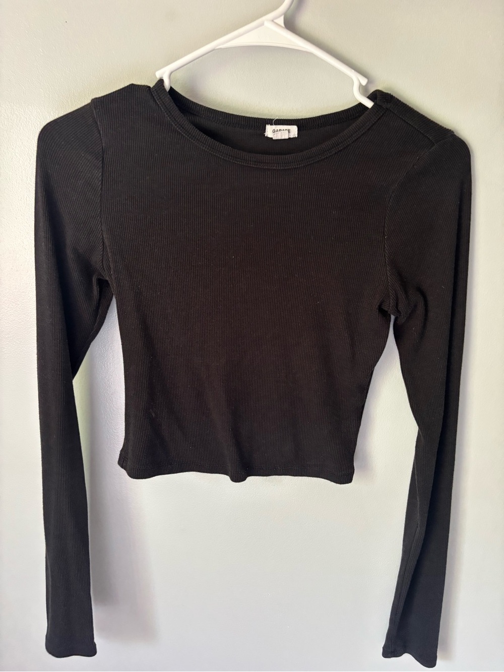 Garage Black Ribbed Long Sleeve